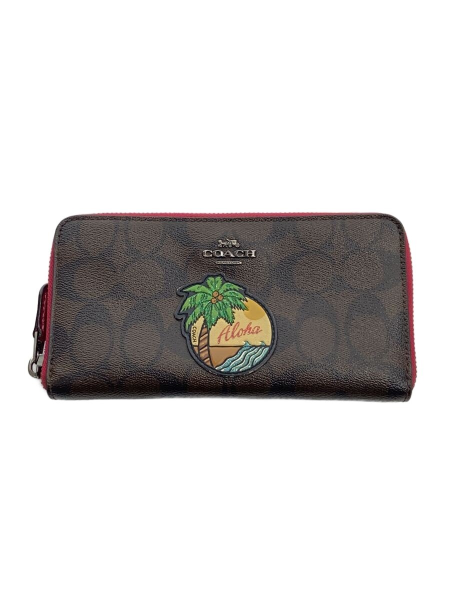 【中古】COACH◆長財布/レザー/BRW/総柄/レディース//【服飾雑貨他】