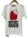 【中古】GUCCI◆Tシャツ/XXS/コットン/WHT/プリント/ストロベリー【レディースウェア】