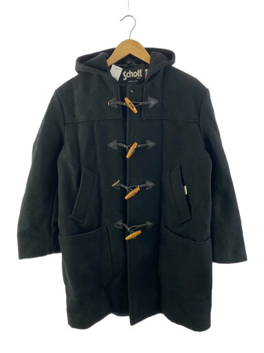 【中古】Schott◆ダッフルコート/38/ウール/BLK/無地/AT748【メンズウェア】 【中古】Schott◆ダッフルコート/38/ウール/BLK/無地/AT748【メンズウェア】