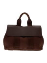 【中古】HERMES◆トートバッグ/バルパライソPM/キャンバス/ブラウン/エルメス【バッグ】