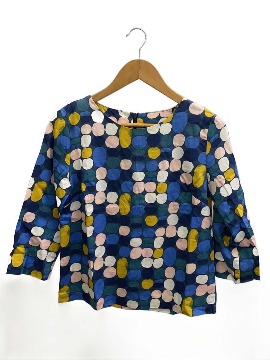 【中古】marimekko◆半袖ブラウス/34/コットン/NVY/総柄/CHILAM【レディースウェア】