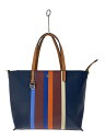【中古】TORY BURCH◆トートバッグ/ネイビー/ストライプ//【バッグ】