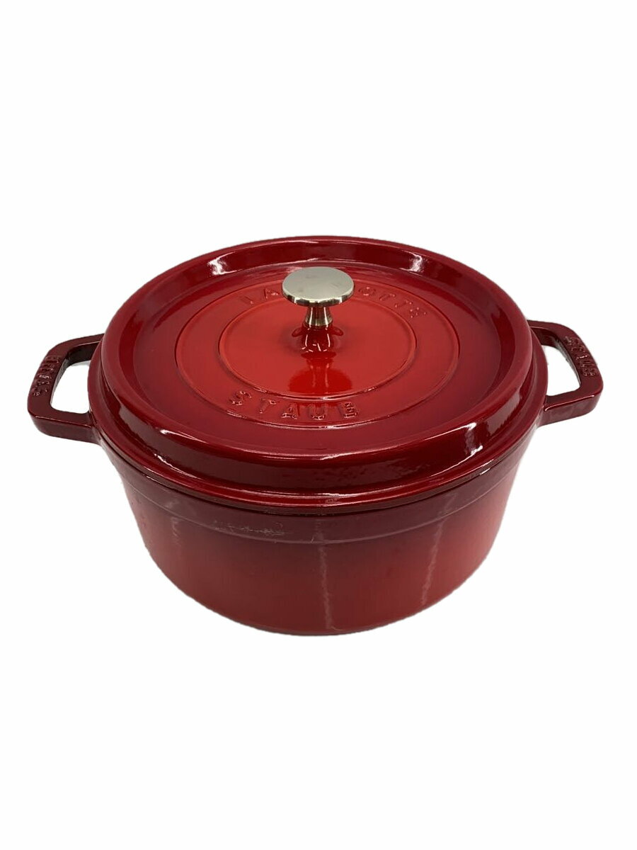 【中古】Staub◆ストウブ/鍋/容量:3.5L/サイズ:24cm/40509-835/レッド【キッチン用品】