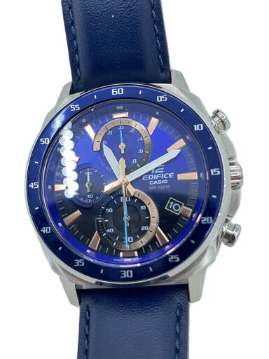 【中古】CASIO◆クォーツ腕時計/アナログ/レザー/BLU/NVY/EFV-600【服飾雑貨他】 【中古】CASIO◆クォーツ腕時計/アナログ/レザー/BLU/NVY/EFV-600【服飾雑貨他】