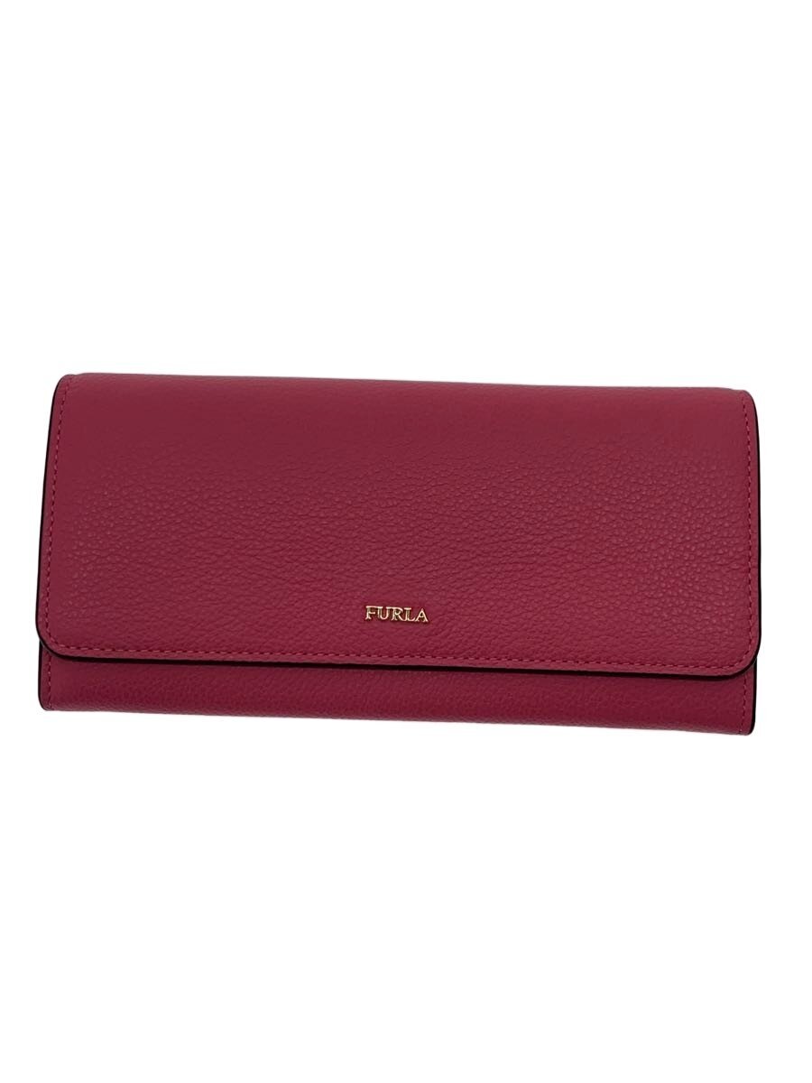 【中古】FURLA◆長財布/レザー/PNK/無地/レディース/00924588【服飾雑貨他】