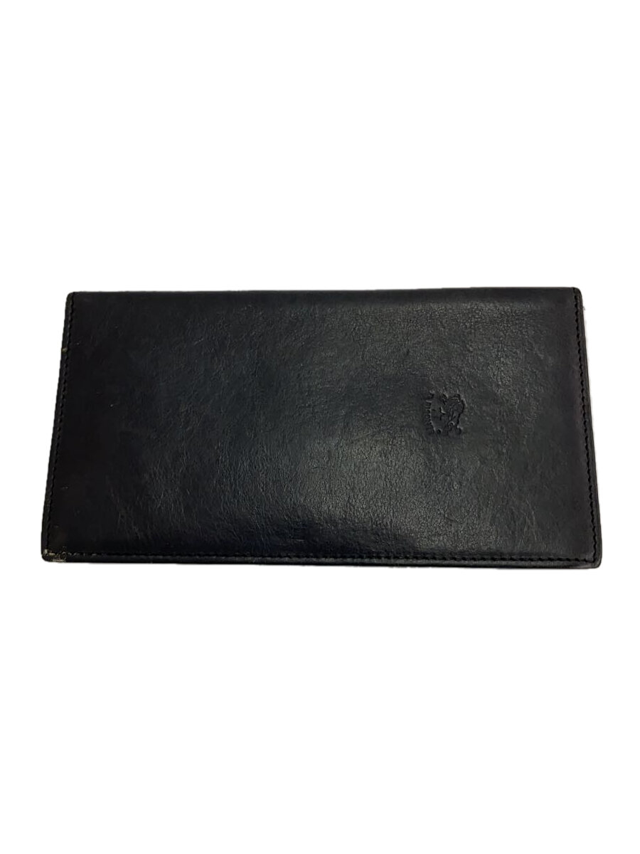 【中古】IL BISONTE◆長財布/レザー/BLK/無地/メンズ【服飾雑貨他】