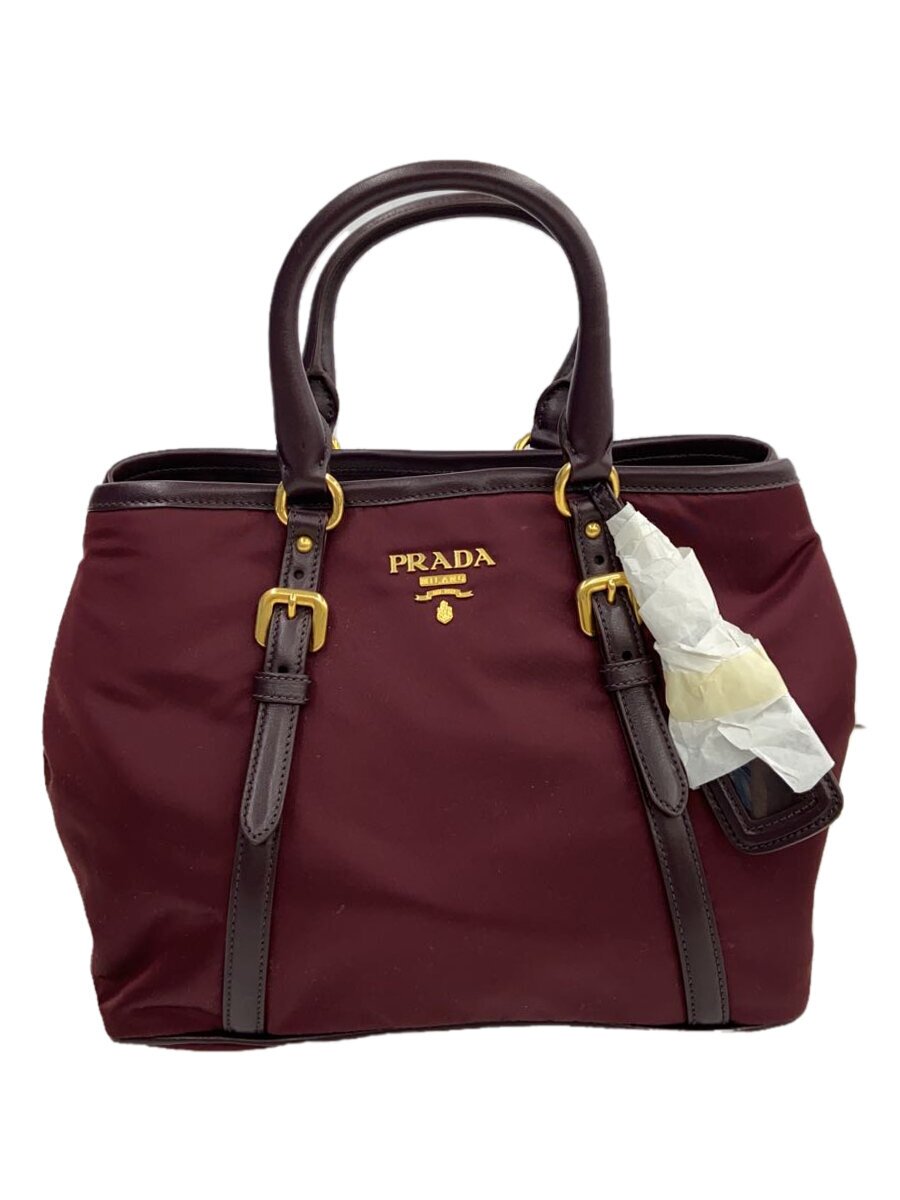 【中古】PRADA◆トートバッグ/ナイロン/BRD/無地【バッグ】