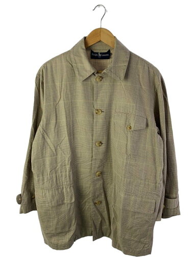 【中古】RALPH LAUREN◆ジャケット/--/コットン/BEG/チェック【メンズウェア】 【中古】RALPH LAUREN◆ジャケット/--/コットン/BEG/チェック【メンズウェア】