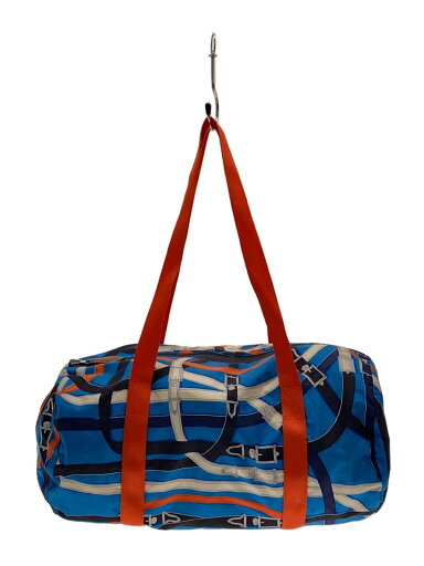 【中古】HERMES◆FM 001 PM/ボストンバッグ/シルク/BLU/総柄【バッグ】 【中古】HERMES◆FM 001 PM/ボストンバッグ/シルク/BLU/総柄【バッグ】