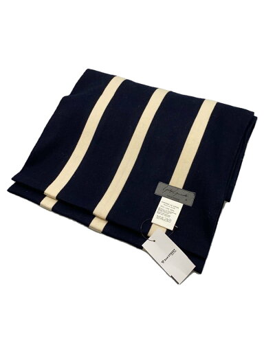 【中古】yohji yamamoto POUR HOMME◆マフラー/ウール/ネイビー/ホワイト/メンズ【服飾雑貨他】 【中古】yohji yamamoto POUR HOMME◆マフラー/ウール/ネイビー/ホワイト/メンズ【服飾雑貨他】