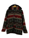 【中古】JOHNSON WOOLEN MILLS◆USA製/ウールジャケット/ハンティングジャケット/S/ウール/レッド/総柄/105-292152【メンズウェア】