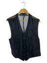 【中古】yohji yamamoto POUR HOMME◆メッシュジレベスト/M/リネン/BLK/HF-V04-306//【メンズウェア】