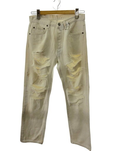 【中古】Levi’s◆80s/501/ボタン裏532/クラッシュ/ボトム/--/コットン/WHT/無地【メンズウェア】 【中古】Levi’s◆80s/501/ボタン裏532/クラッシュ/ボトム/--/コットン/WHT/無地【メンズウェア】