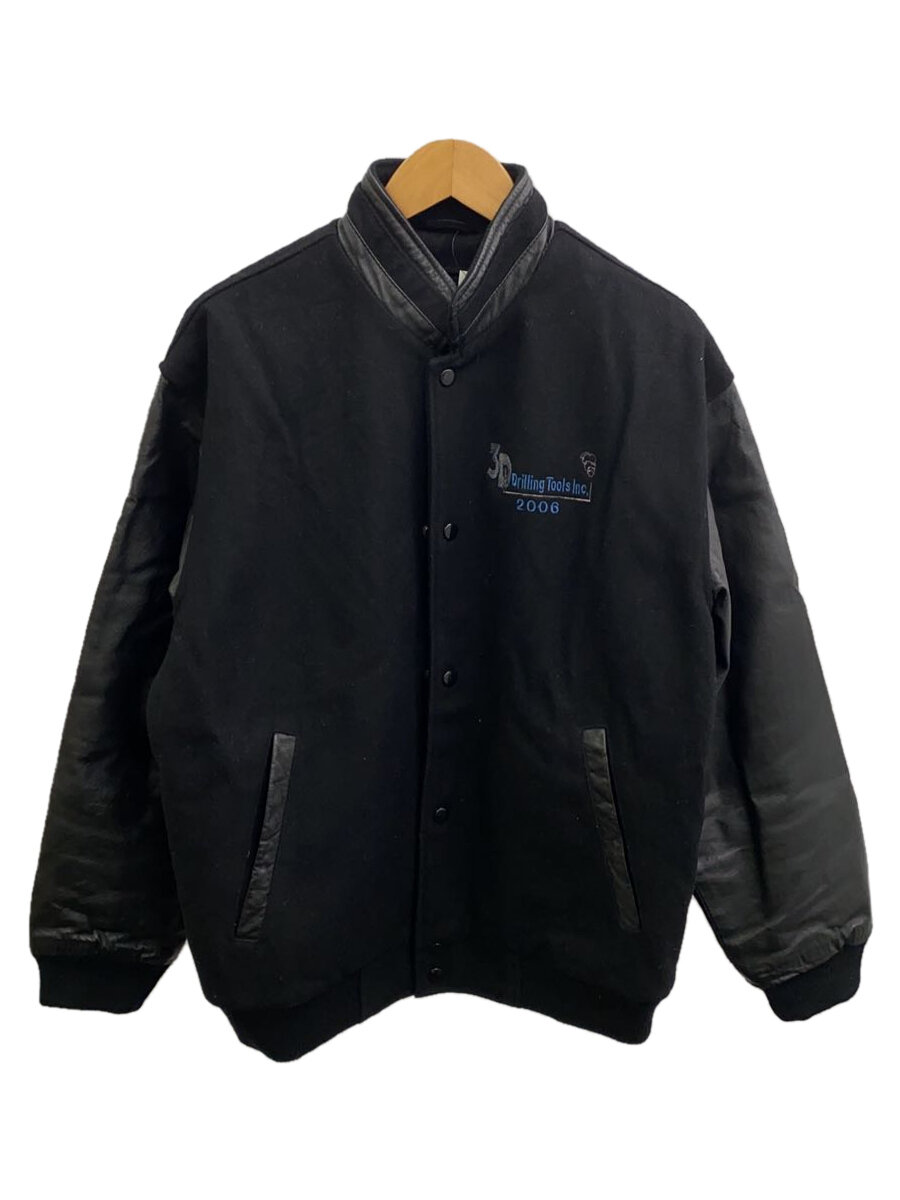 【中古】NORTH END◆スタジャン/M/コットン/BLK/無地//【メンズウェア】