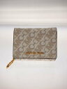 【中古】MICHAEL KORS◆3つ折り財布/キャンバス/CRM/レディース/32s4g8ed8b【服飾雑貨他】