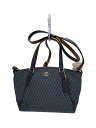 【中古】COACH◆ジャガードスモール2WAY/ショルダーバッグ/--/NVY/無地/27574/ネイビー/紺【バッグ】(4)