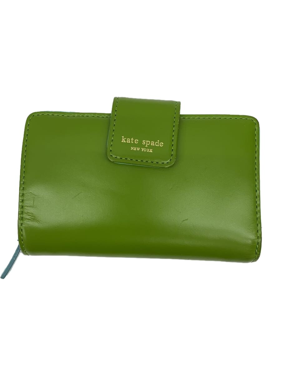 【中古】kate spade new york◆2つ折り財布/--/GRN/レディース/P091【服飾雑貨他】