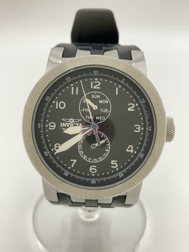 【中古】invicta◆クォーツ腕時計/アナログ/ラバー/BLK/BLK/10390【服飾雑貨他】 【中古】invicta◆クォーツ腕時計/アナログ/ラバー/BLK/BLK/10390【服飾雑貨他】