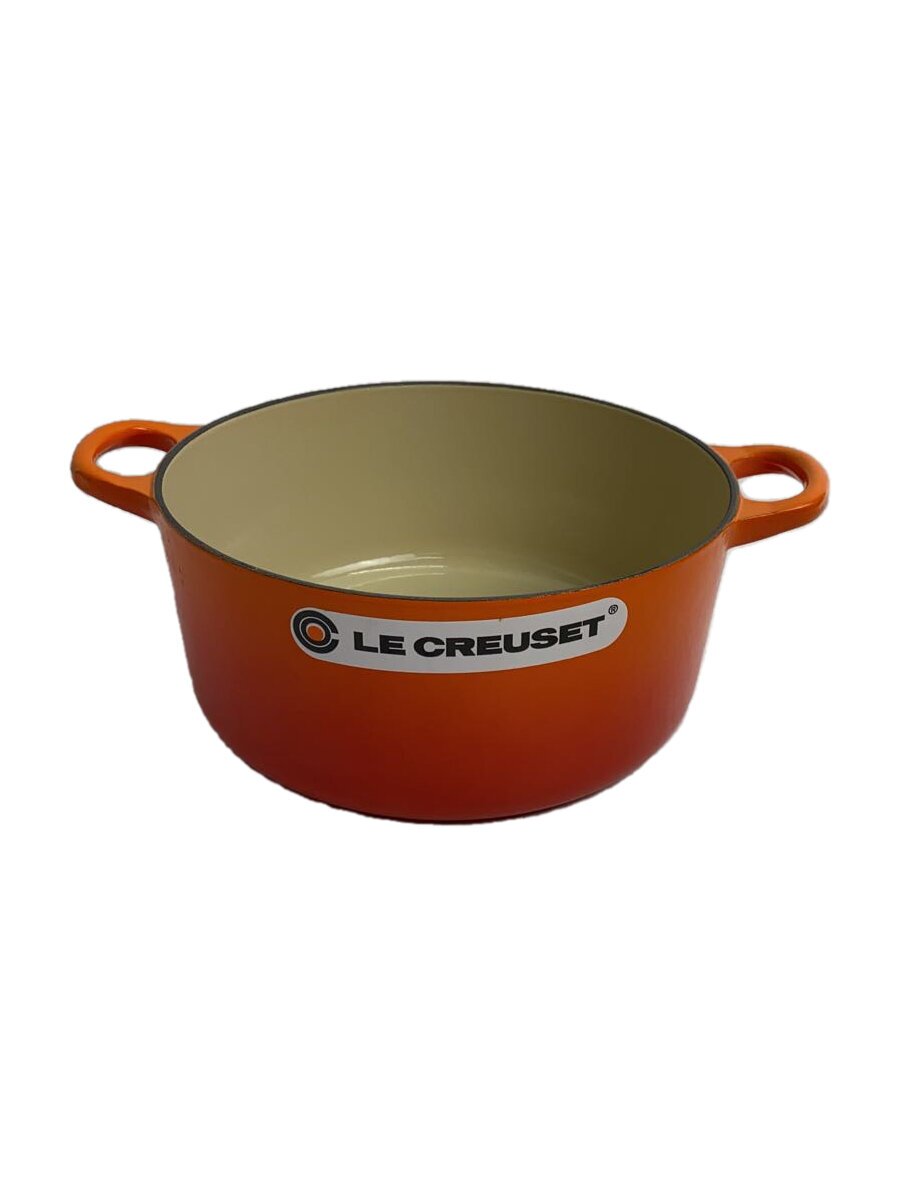 【中古】LE CREUSET◆鍋/サイズ:22cm/容量:3.3L/ココットロンド/鋳鉄鍋/両手鍋/ホーロー鍋【キッチン用品】