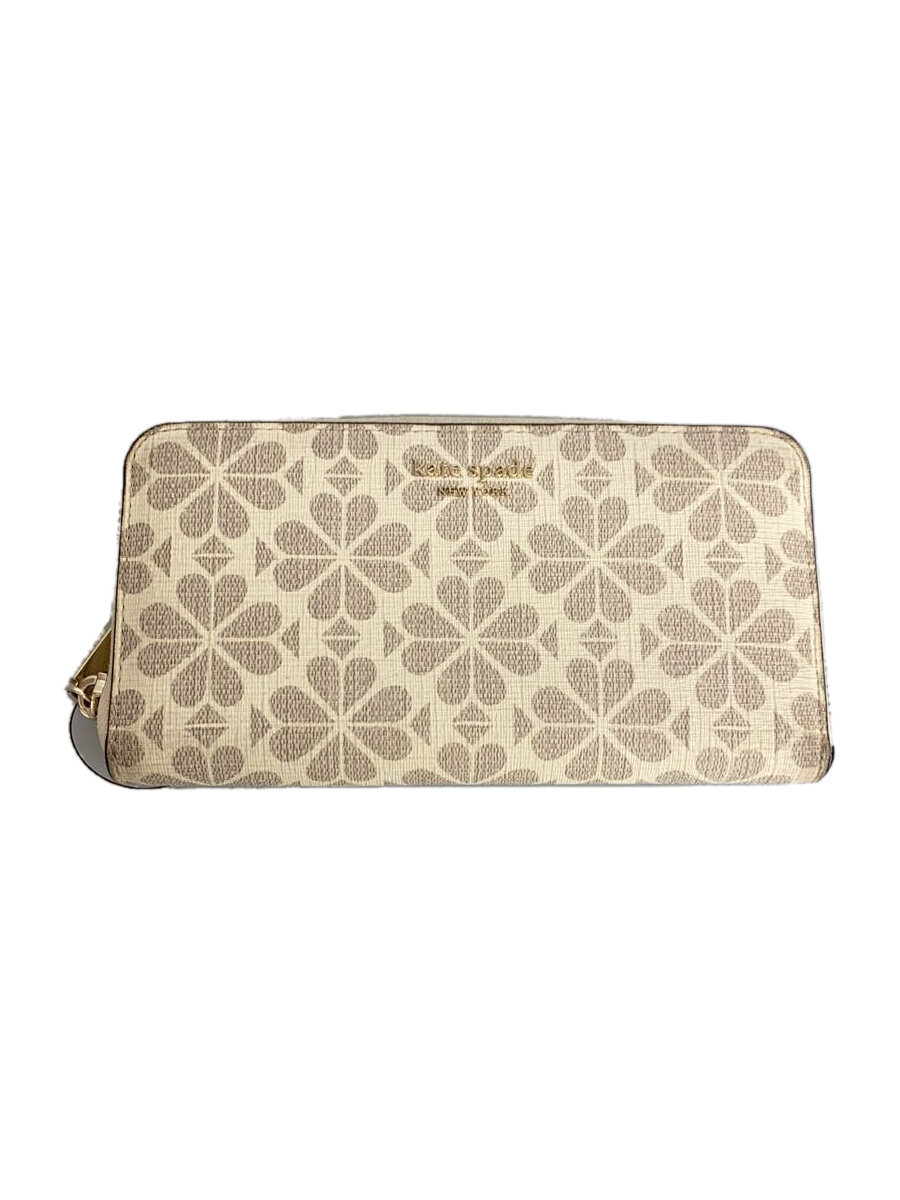 【中古】kate spade new york◆長財布/PVC/IVO/総柄/レディース/PWR00085【服飾雑貨他】