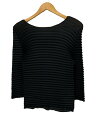 【中古】ISSEY MIYAKE◆半袖カットソー/2/ポリエステル/BLK/IM84FJ613【レディースウェア】