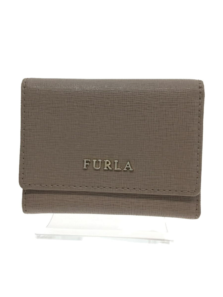 【中古】FURLA◆3つ折り財布/--/BEG/レ