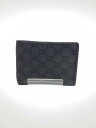 【中古】GUCCI◆2つ折り財布/レザー/BLK/メンズ/143384