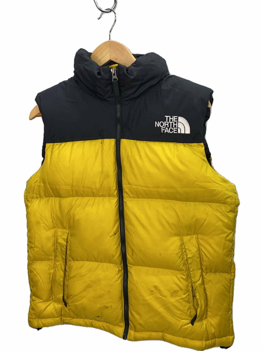【中古】THE NORTH FACE◆NUPTSE VEST_ヌプシベスト/L/ナイロン/YLW【メンズウェア】