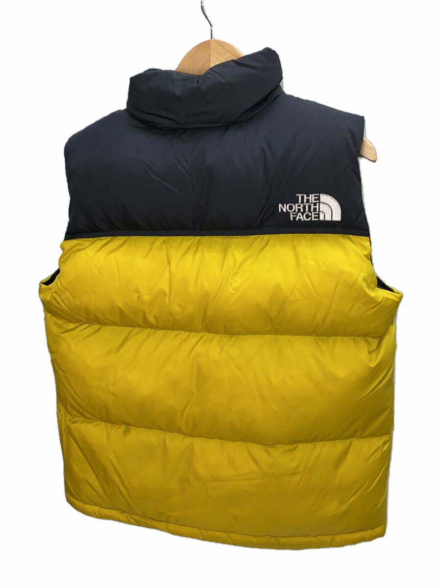 【中古】THE NORTH FACE◆NUPTSE VEST_ヌプシベスト/L/ナイロン/YLW【メンズウェア】