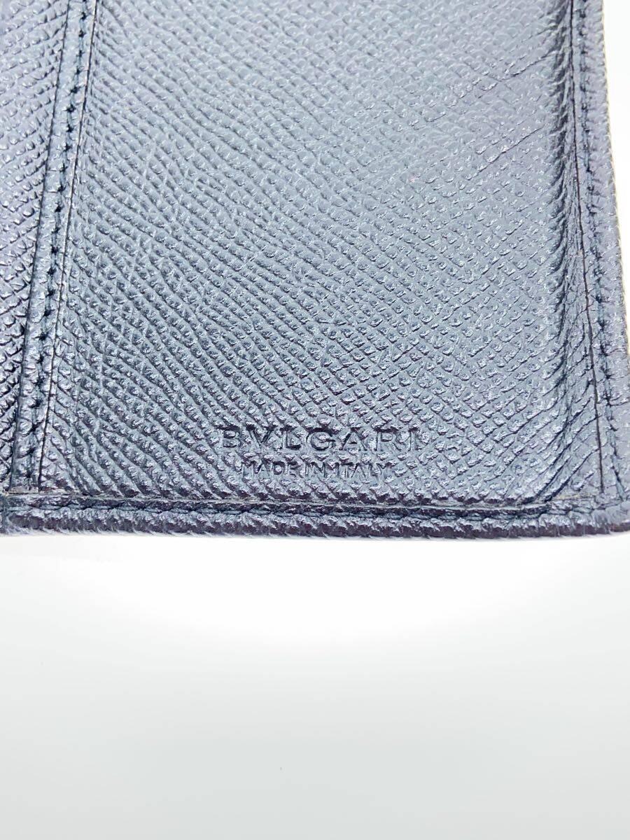 【中古】BVLGARI◆長財布/レザー/BLK/無地/メンズ【服飾雑貨他】