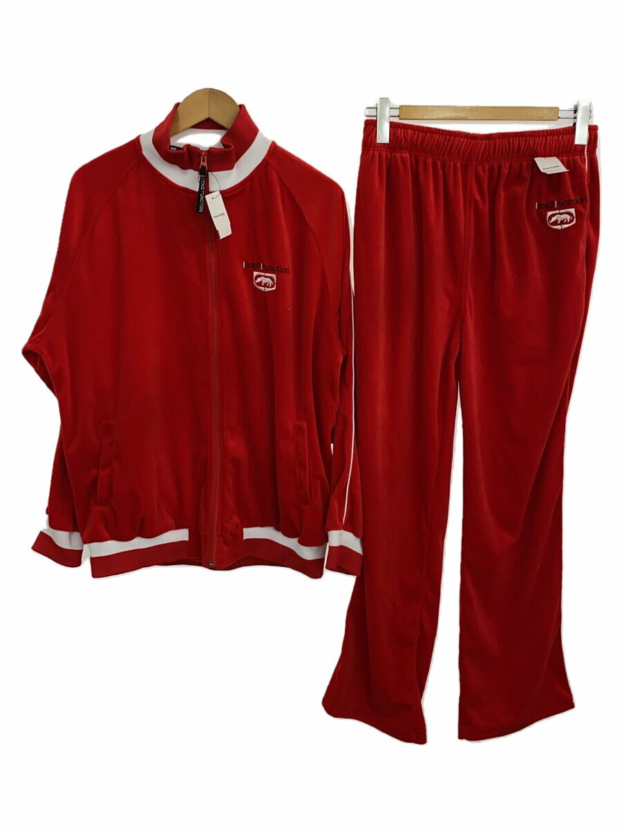 【中古】Ecko◆セットアップ/L/ポリエステル/RED/無地【メンズウェア】
