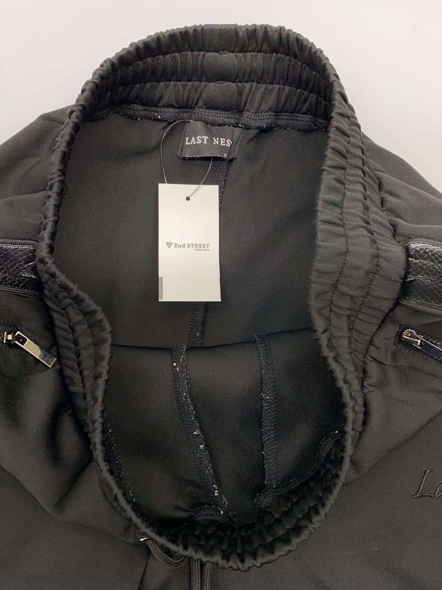 【中古】LAST NEST◆サイドライントラックパンツ/M/ポリエステル/BLK/スネーク【メンズウェア】