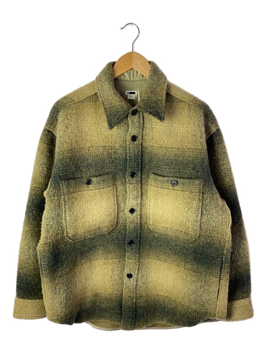 【中古】H BEAUTY&YOUTH◆FLUFFY CHECK BIG CPO SHIRT/S/ウール/KHK/1211-174-7641//【メンズウェア】