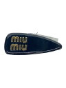 【中古】MIU MIU◆アクセサリー/レザー/BLK/レディース/ヘアバレッタ ヘアアクセ パテントレザー【服飾雑貨他】