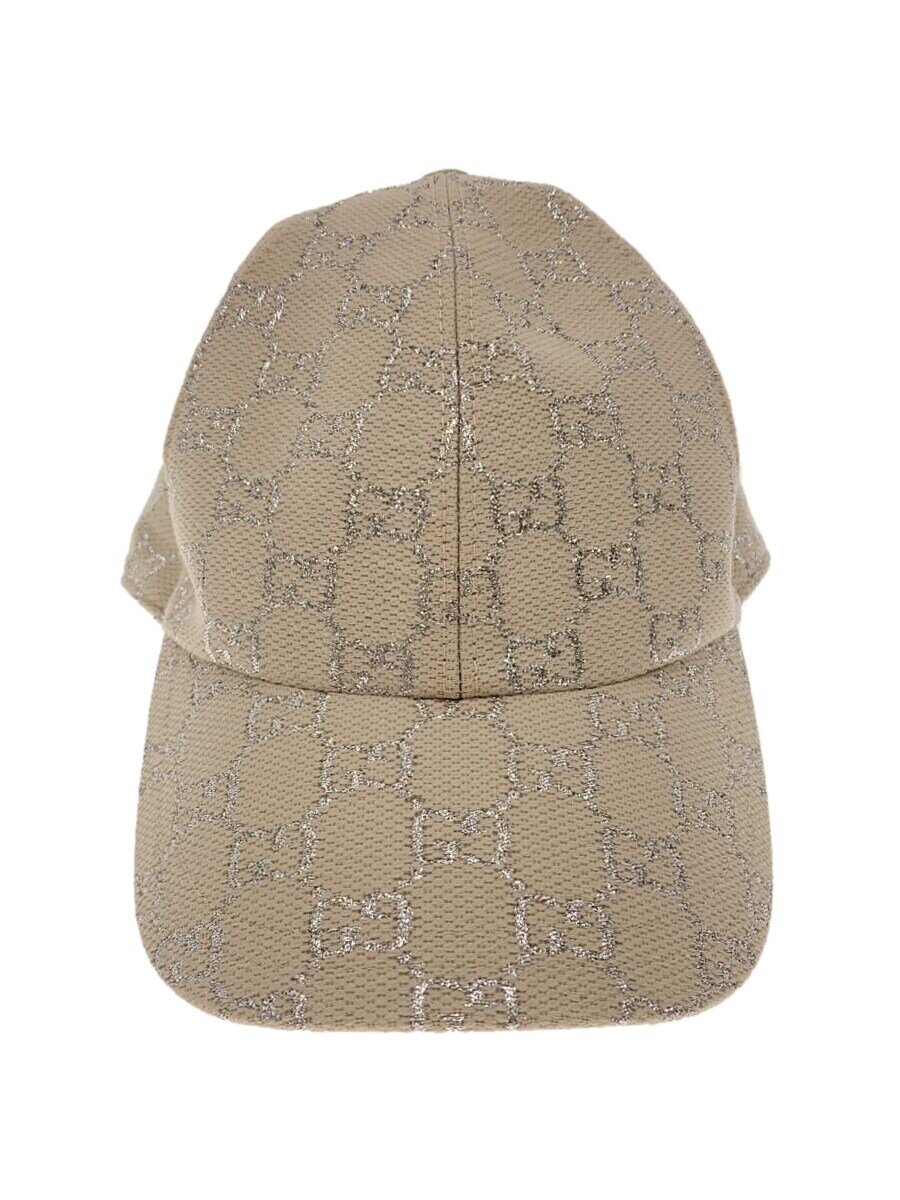 【中古】GUCCI◆ベースボールキャップ/M/ウール/BEG/モノグラム/レディース/631953 3HK75【服飾雑貨他】