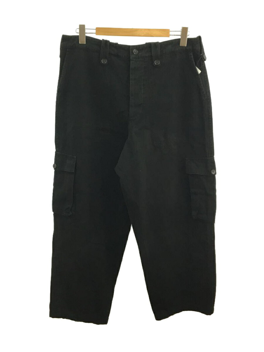 【中古】yohji yamamoto POUR HOMME◆ボトム/3/コットン/BLK/HX-P95-067