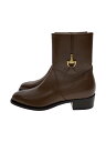【中古】GUCCI◆ブーツ/UK7/BRW/レザー/750320【シューズ】