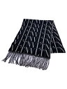 【中古】VALENTINO◆マフラー/ウール/BLK/総柄/レディース【服飾雑貨他】