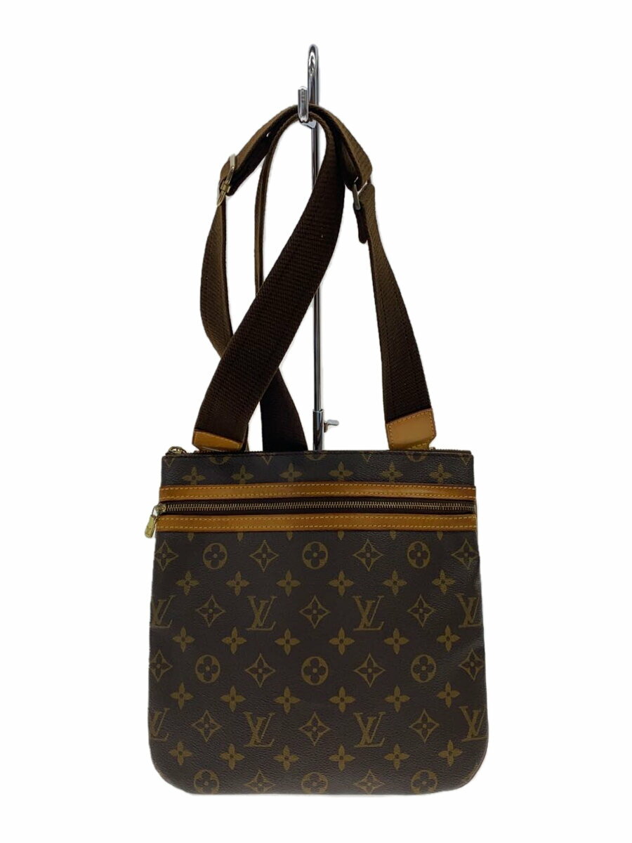 【中古】LOUIS VUITTON◆ポシェット・ボスフォール_モノグラム・キャンバス_BRW/PVC/BRW【バッグ】