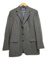 【中古】Aquascutum◆70s/テーラードジャケット/--/ウール/GRY/ストライプ【メンズウェア】(4)