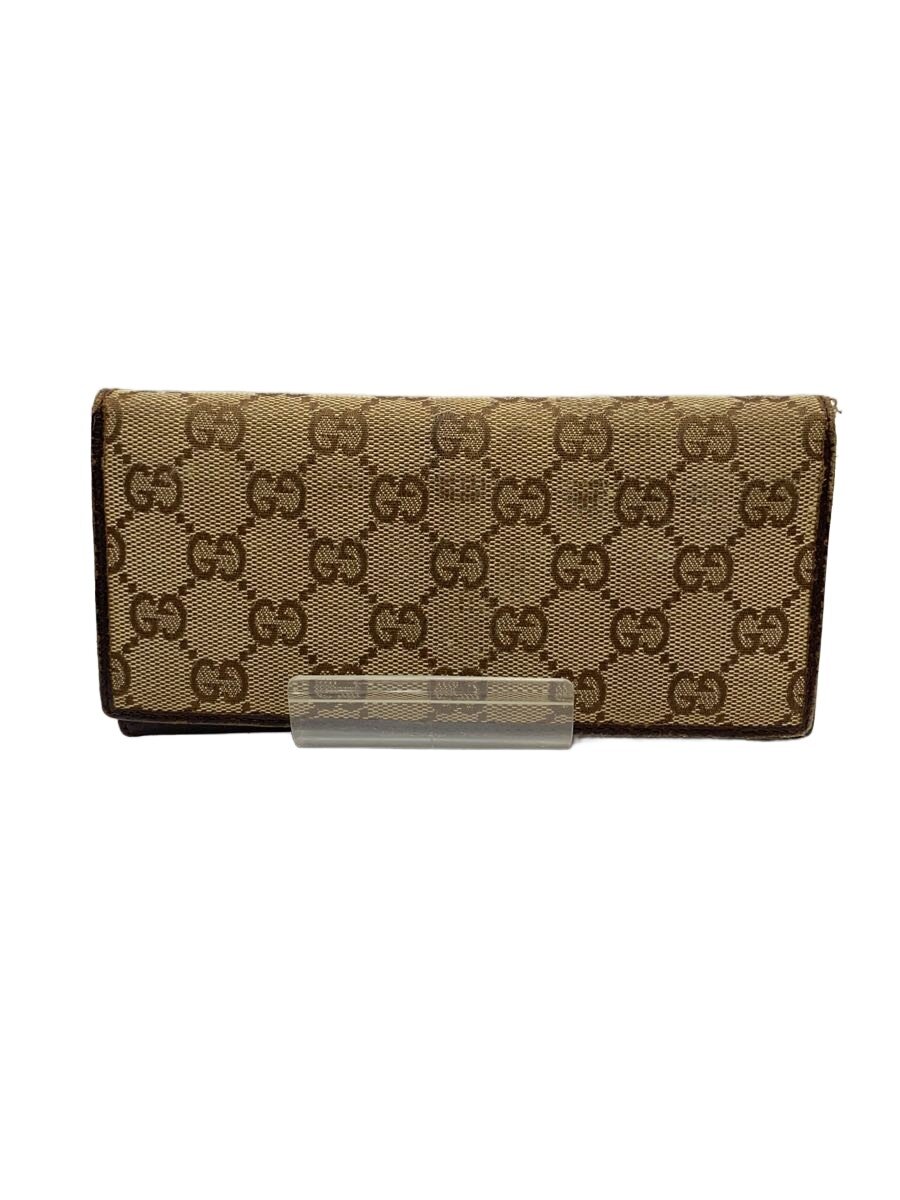 【中古】GUCCI◆長財布/キャンバス/BEG/レディース//【服飾雑貨他】