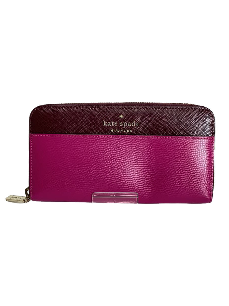 【中古】kate spade new york◆長財布/--/PNK/無地/レディース/WLR00120【服飾雑貨他】