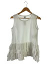 【中古】noir kei ninomiya◆ノースリーブブラウス/S/コットン/WHT/無地/3k-b015【レディースウェア】