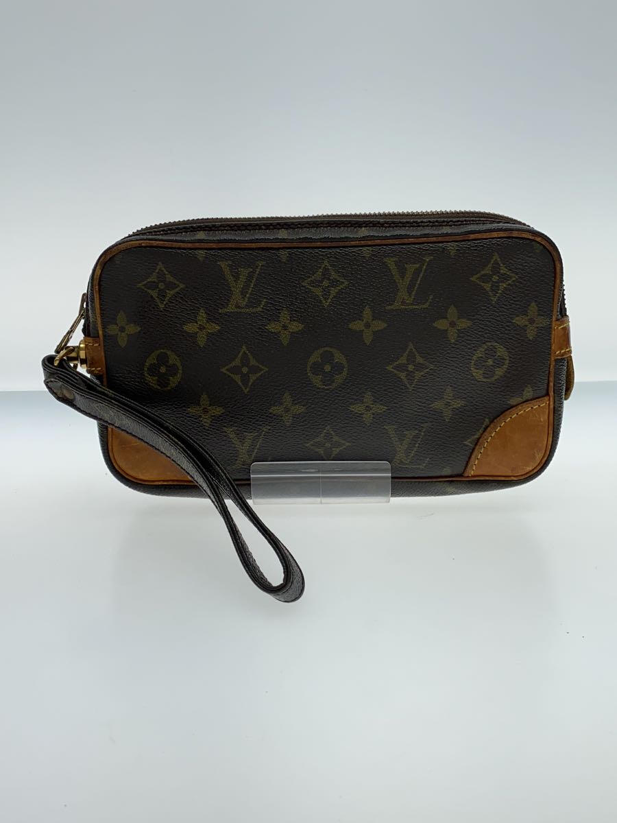 【中古】LOUIS VUITTON◆マルリー・ドラゴンヌPM_モノグラム・キャンバス_BRW/PVC/BRW【バッグ】