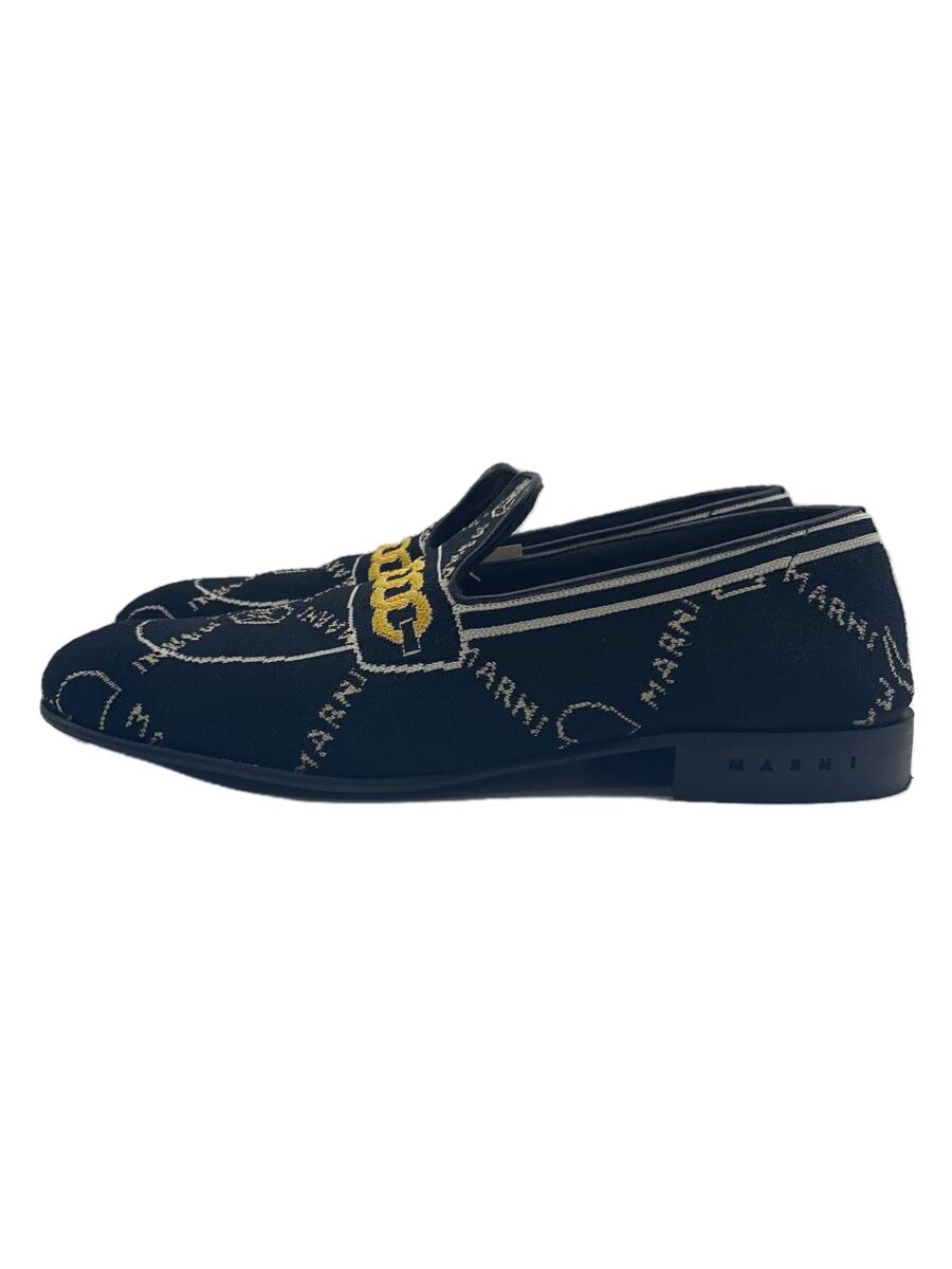 【中古】MARNI◆トロンプルイユ ジャガードニットローファー/40/BLK【シューズ】
