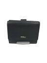 【中古】FURLA◆2つ折り財布/PVC/BLK/レ