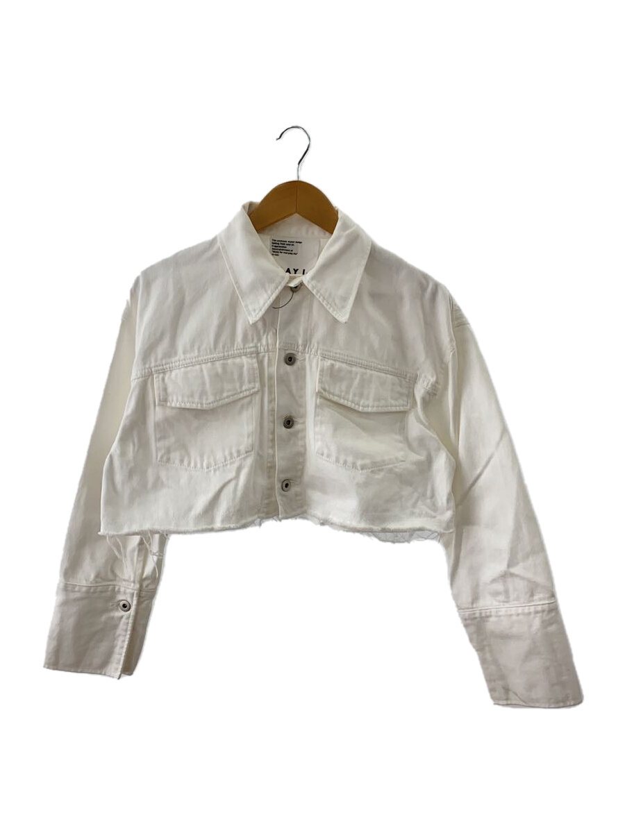【中古】FRAY I.D◆Gジャン/0/コットン/WHT/無地/FWFJ241005【レディースウェア】