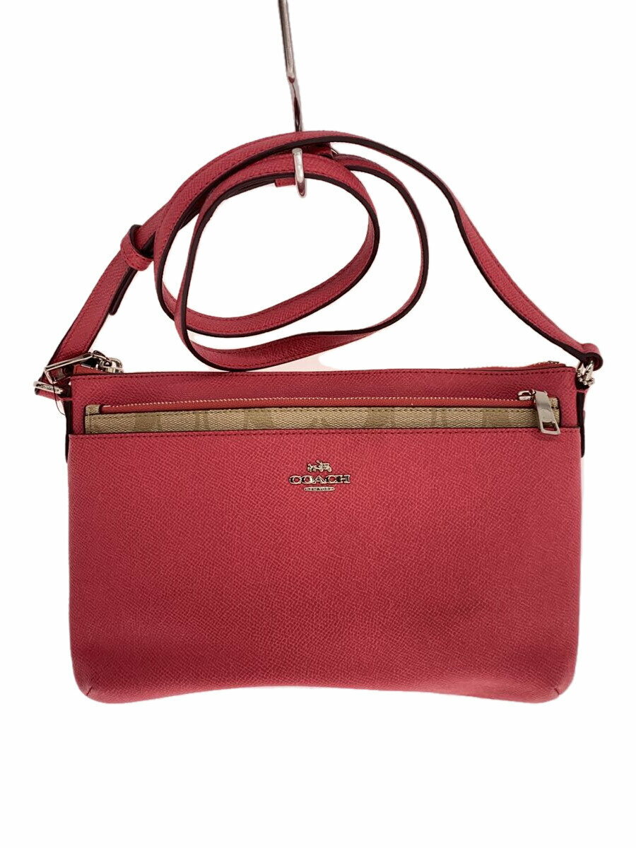 【中古】COACH◆ショルダーバッグ/レザー/PNK/無地/F57788【バッグ】