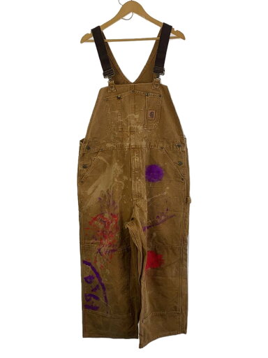 【中古】Carhartt◆メキシコ製/SANDSTONE BIB OVERALL/40/コットン/CML/無地/R06-211【メンズウェア】
