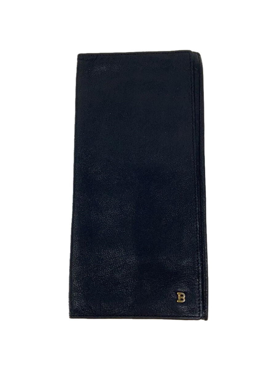 【中古】BALLY◆長財布/レザー/BLK/無地/メンズ【服飾雑貨他】